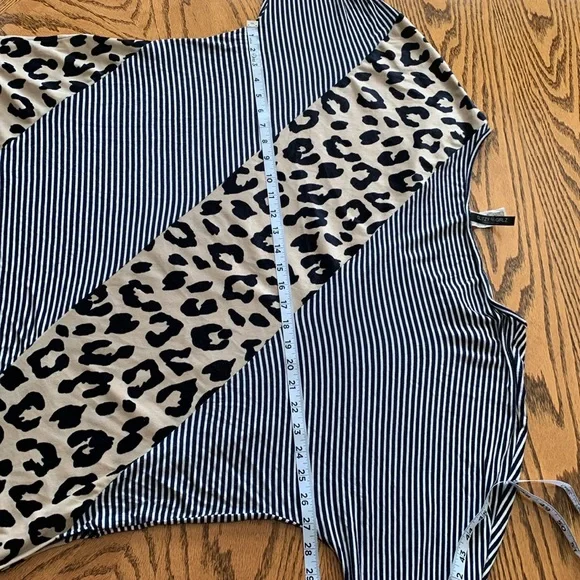 Glitzy Girlz Black & White Striped and Leopard Print Long Sleeve Shirt - Picture 8 of 9